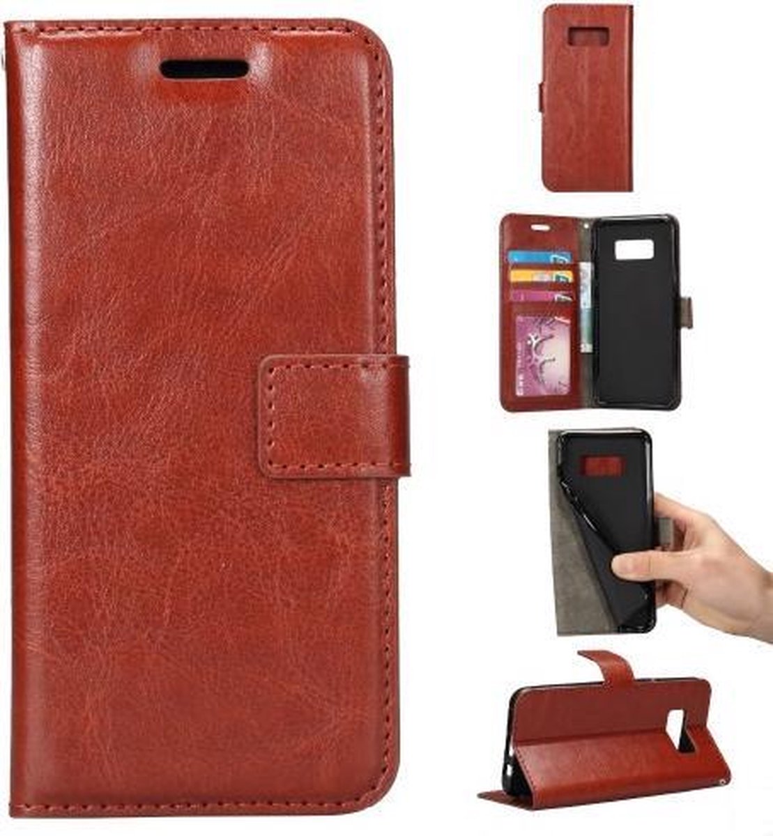 Samsung Galaxy S8 Plus portemonnee hoesje - bruin