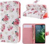 Qissy Elegant Flowers portemonnee case hoesje voor Huawei P10