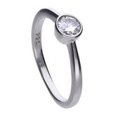 Diamonfire - Zilveren ring met steen Maat 18.0 - Steenmaat 5 mm - Kastzetting