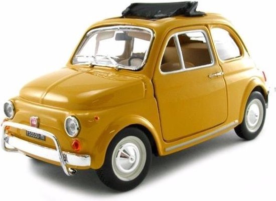 Modelauto Fiat 500 L 1968 geel 1:24 - speelgoed auto schaalmodel | bol.com