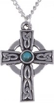 St Petroc cross necklet - turquoise