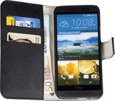 HC zwart bookcase wallet cover voor HTC One M9 PRIME CAMERA hoesje