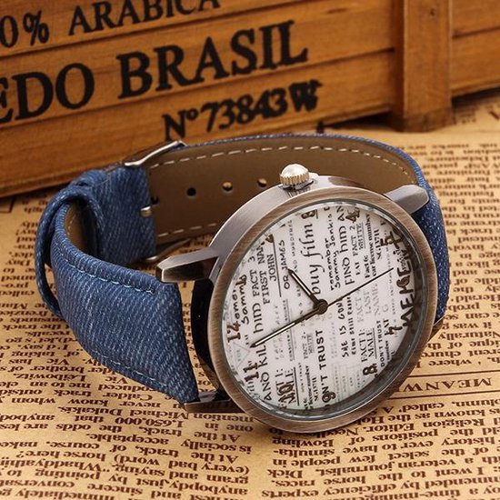Blauw vintage horloge voor man | bol.com
