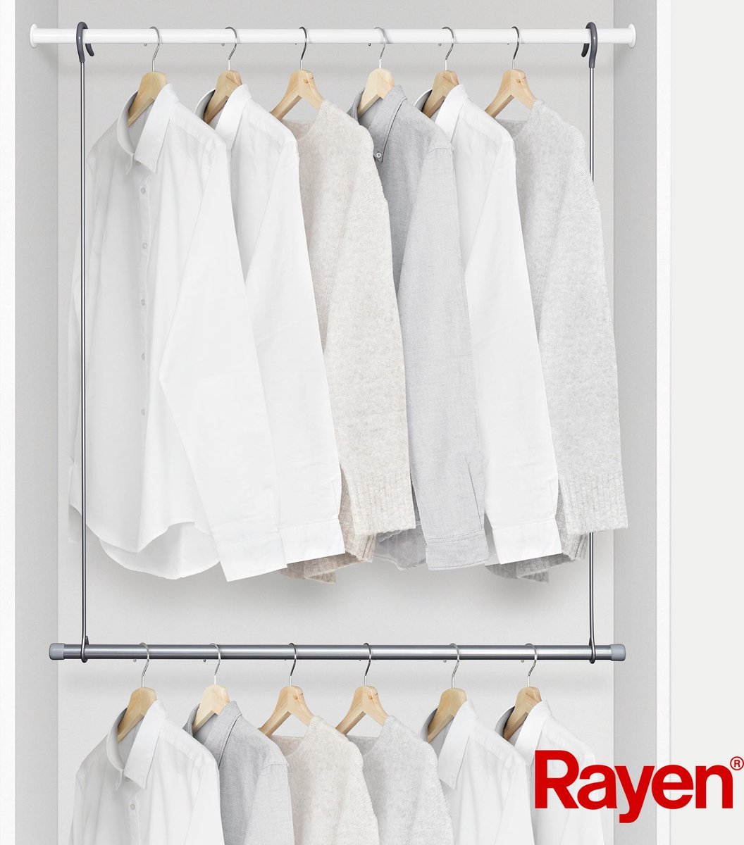 Rayen kledingroede – Verdubbel het hanggedeelte in uw kast | bol.com