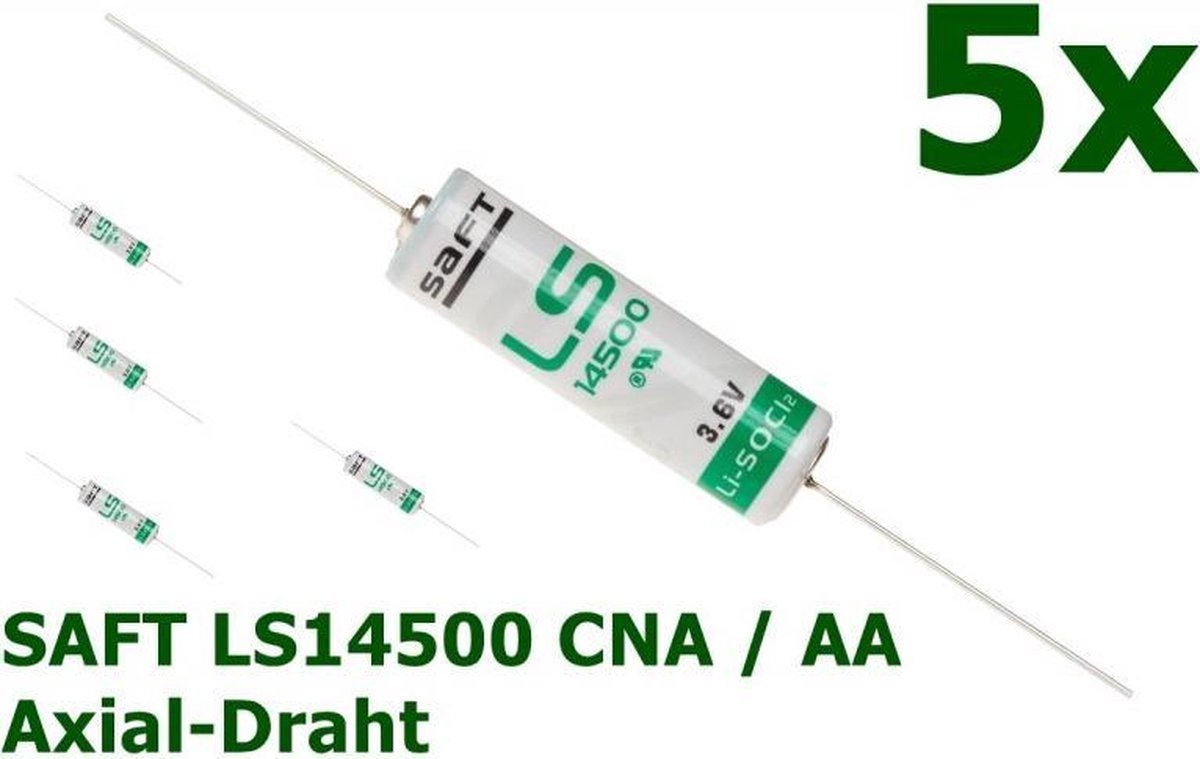 5 Stuks - LS14500 CNA / AA met soldeerdraden Lithium batterij