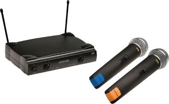 Wireless microphone system 2 microphones - Draadloze microfoon set - 2  microfoons | bol.com