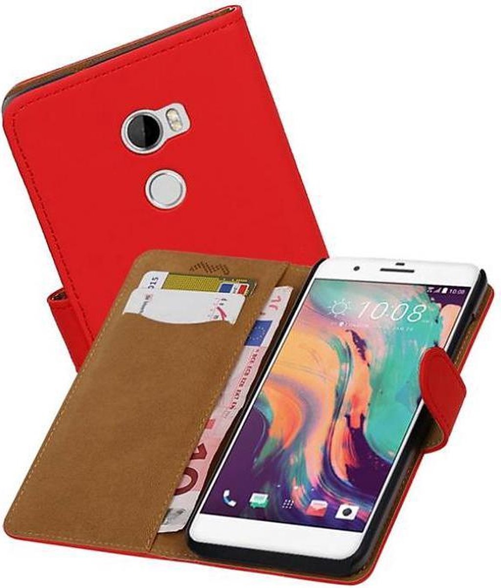 Bookstyle Wallet Case Hoesjes Geschikt voor HTC X10 Rood