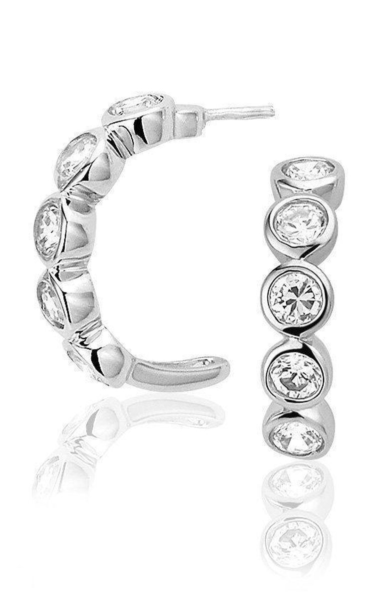 Montebello oorbellen Neptunus - 925 Zilver Gerhodineerd - 3.5mm - ∅15mm