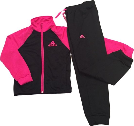 serveerster Bont Bekwaamheid Adidas AY5383 Meiden Trainingspak - Black/Fuchsia - Maat 128 | bol.com