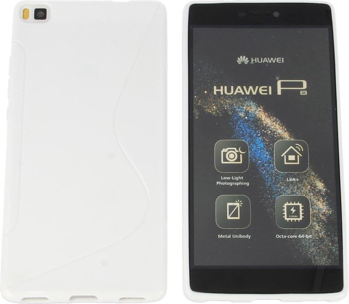 Huawei Ascend P8 S Line Gel Silicone Case Hoesje Wit White