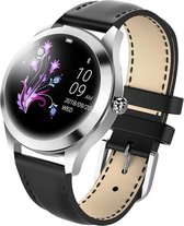 DrPhone L10 Series -  Vrouwen Smartwatch + Stappenteller – Waterproof - Lederen Band – Zwart