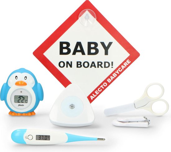 ventilator wastafel Definitie Alecto kraamcadeau - Baby geschenkset met alle benodigdheden - Wit / Blauw  / Rood | bol.com