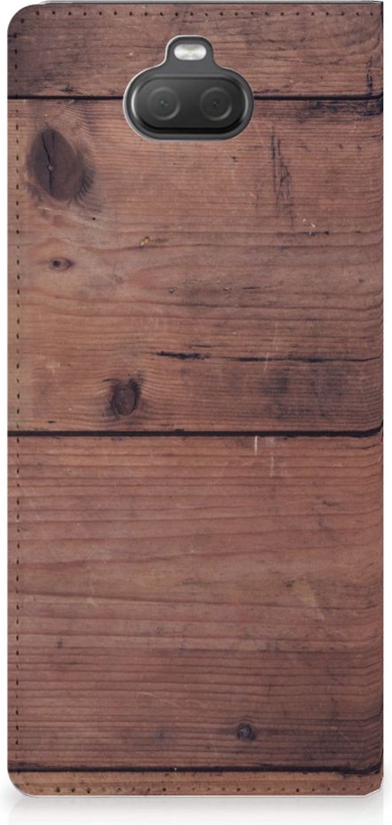 Standcase Hoesje voor Sony Xperia 10 Plus Book Wallet Case Old Wood
