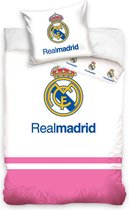 Carbotex Dekbedovertrek Real Madrid Logo Wit/roze100 X 135 Cm