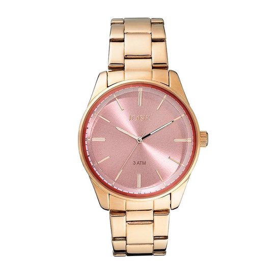 dames horloge roségoud - roze wijzerplaat - 40 mm - RVS | bol.com
