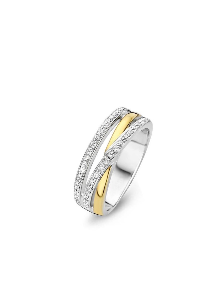 Moments Ring  15089AY/56 Zilver geelgoudverguld 17.75 mm (56) Ring met stenen Zirkonia