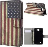 USA vlag book case hoesje wallet LG K4