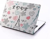 Macbook Case voor New Macbook PRO 13 inch met Touch Bar 2016/2017 - Laptop Cover met Print - Love Eiffeltoren