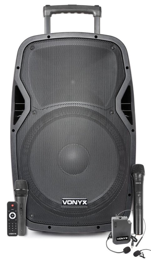 Mobiele party speaker - Vonyx AP1500PA - 800 Watt - partybox met 2  microfoons - 1... | bol.com