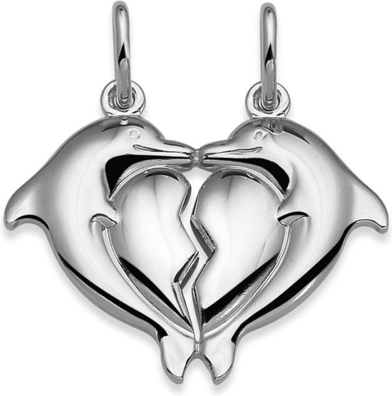 TRESOR dolfijnen harten hanger - Zilver