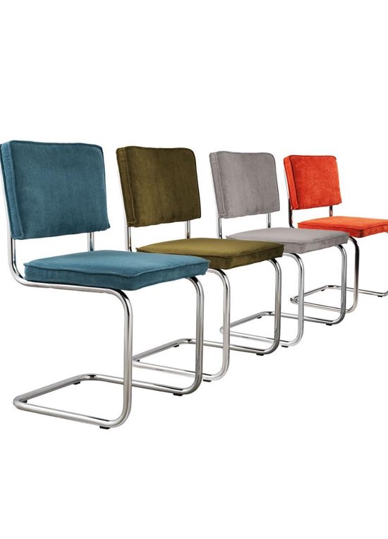 Zuiver 6 Ridge Rib Stoelen - Set Aanbieding | bol.com