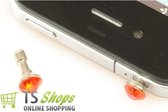 Diamond Bling Earphone Jack anti dust plug Orange voor Apple iPad iPhone iPod