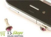 Diamond Bling Earphone Jack anti dust plug Purple voor Apple iPad iPhone iPod