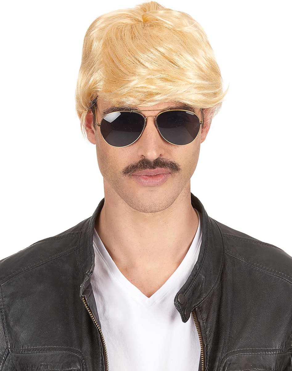 Vegaoo - Korte blonde pruik voor heren