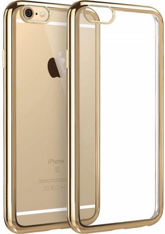 Memoriseren Op de een of andere manier Wolk Xssive Transparant Hoesje voor Apple iPhone 6/6S - TPU - Gouden Rand |  bol.com