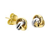 The Jewelry Collection Oorknoppen Knoop - Bicolor Goud