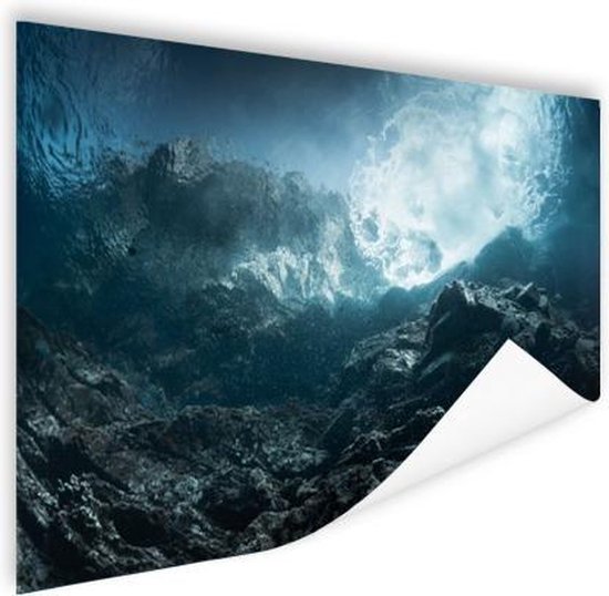 Poster Roches sombres sous l'eau 60x40 cm - Tirage photo sur Poster (décoration murale)