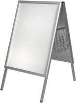 Stoepbord geanodiseerd aluminiumprofiel | weerbestendig | DIN A2 | Oppervlakte: 42cm x 59,4cm | H: 95cm