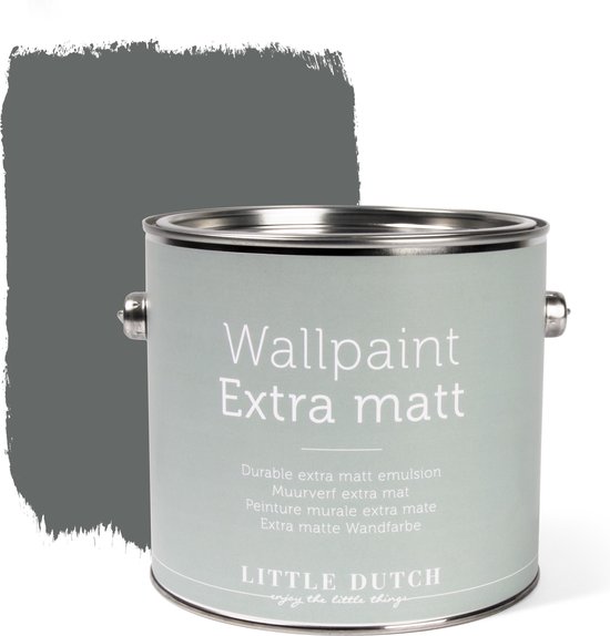 Ithaca verjaardag verzameling Little Dutch Muurverf Mat - Vintage Grey - Grijs - Blik 2,5 liter | bol.com