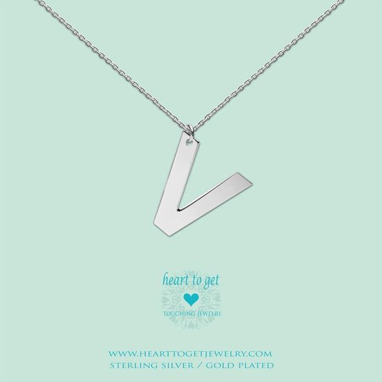 Heart to Get - Grote Letter V - Ketting - Zilver
