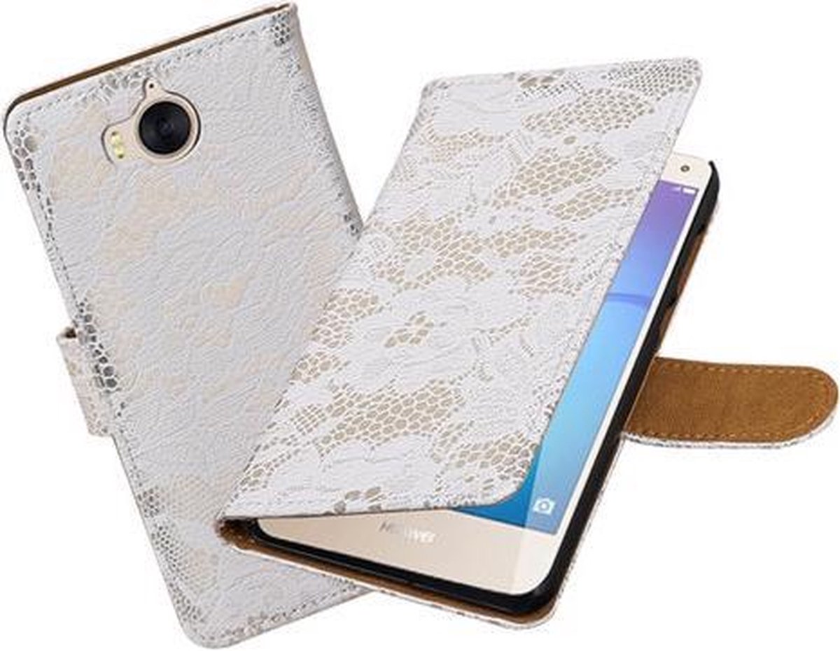 BestCases.nl Huawei Y5 2017 / Y6 2017 Lace booktype hoesje Wit