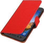 Rood Effen booktype wallet cover hoesje voor Samsung Galaxy S7 Active