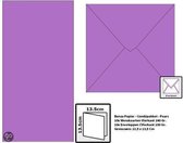 Benza Wenskaarten en Enveloppen om zelf wenskaarten te maken Vierkant 14 x 14 cm - Paars (10 stuks)