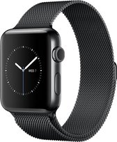 Apple Watch Series 2 Smartwatch 38mm - Spacezwart Roestvrij staal  / Milanese band
