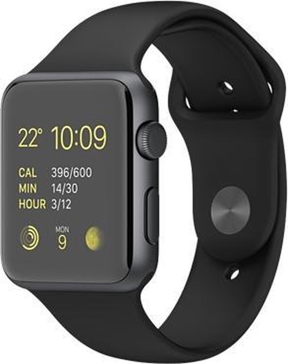 Apple Watch sport - 42mm - spacegrijs aluminium - zwart sportbandje - IOS -  smartwatch | bol.com