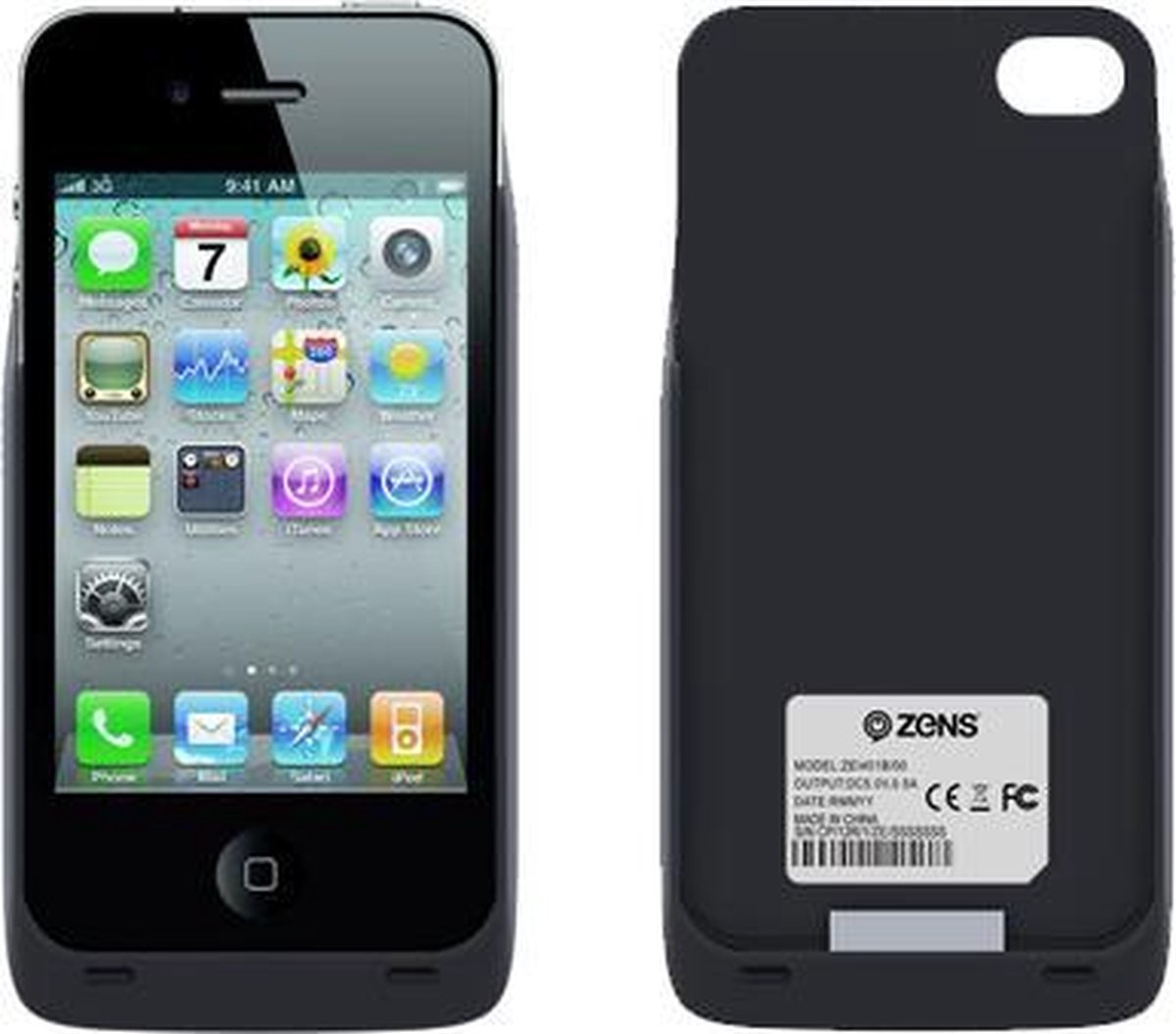 Verbeteren Productief hooi Zens Qi-Wireless Charging hoesje - backcover voor de Apple iPhone 4/4s -  Zwart | bol.com