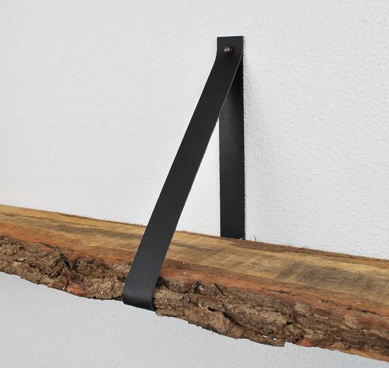 Plankdragers zwart leer - Industrial - Vintage - Handmade in Holland - Napsoe