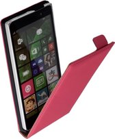 Lelycase Premium Lederen Flip Case Cover Hoesje Nokia Lumia 830 Roze