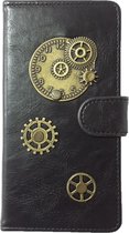 MP Case® PU Leder Mystiek design Zwart Hoesje voor Apple iPhone 7 / 8 Klok Figuur book case wallet case