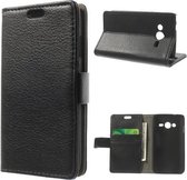 Litchi wallet hoesje Samsung Galaxy Ace 4 G357FZ zwart