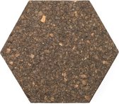 Kurk24 Tableau à épingles en liège hexagone - brun foncé - autocollant - 30 x 30 cm - 6 pièces
