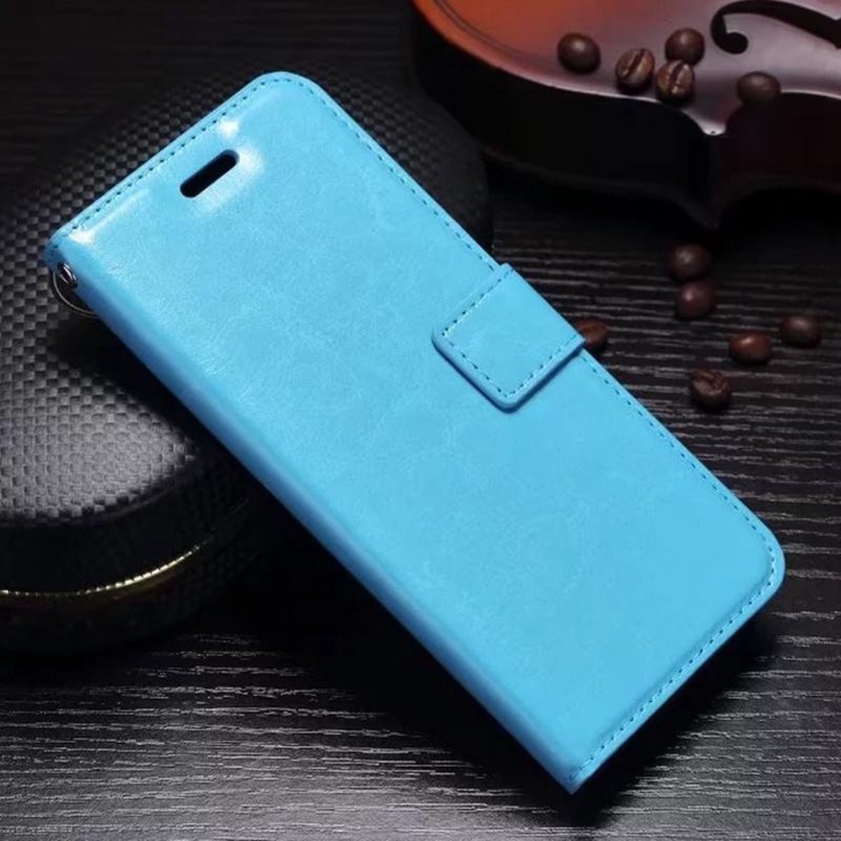 Telefoonhoes Geschikt voor: Samsung Galaxy S9 + (Plus) Portmeonnee hoesje / book style case Turquoise