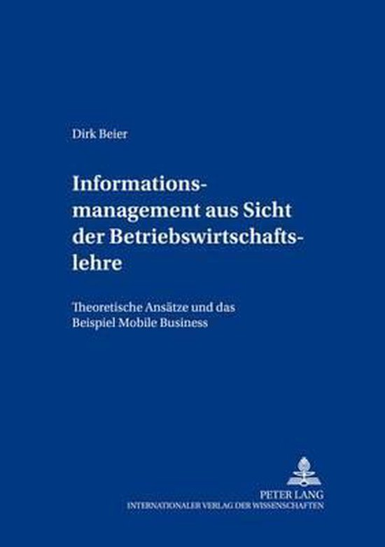 Bochumer Beitraege Zur Unternehmensfuehrung- Informationsman ... - cover
