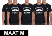 5x Vrijgezellenfeest Team t-shirt zwart heren Maat M