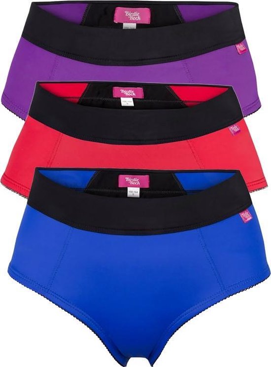 Menstruatie ondergoed - Happy Pantiez Triple Pack – Blauw/Paars/Koraal –  Maat 170-176 | bol.com