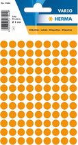 Huismerk Herma 1844 Etiket Rond 8mm Fluor-Oranje - Pakje met 5 velletjes stickers